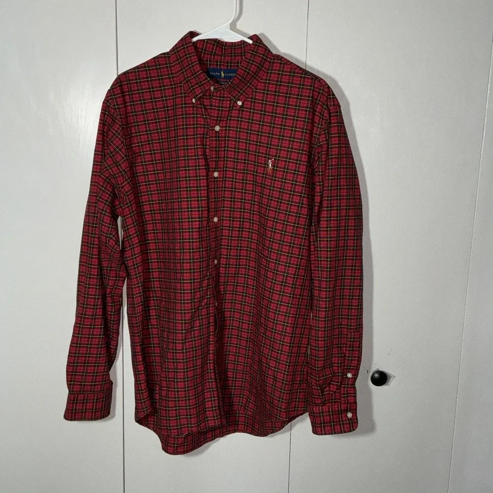 Polo Ralph Lauren Plaid Mens Large Shirt 24x29